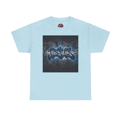 Graffiti Style Jesus Religious Tee T-Shirt Printify Light Blue S