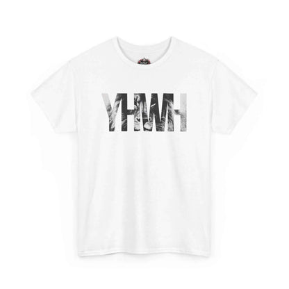 YHWH Marble Text T-Shirt — Minimalist Religious Faith Tee T-Shirt Printify