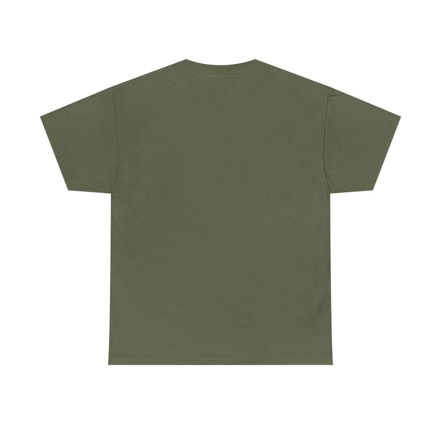 Back view of the Jesus Saves Graffiti T-Shirt in olive green, showcasing premium and comfortable fabric.