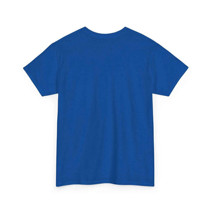 Pray Hard Tee — Urban Streetwear Christian Graphic T-Shirt in vibrant blue color, showcasing the back view of the t-shirt.