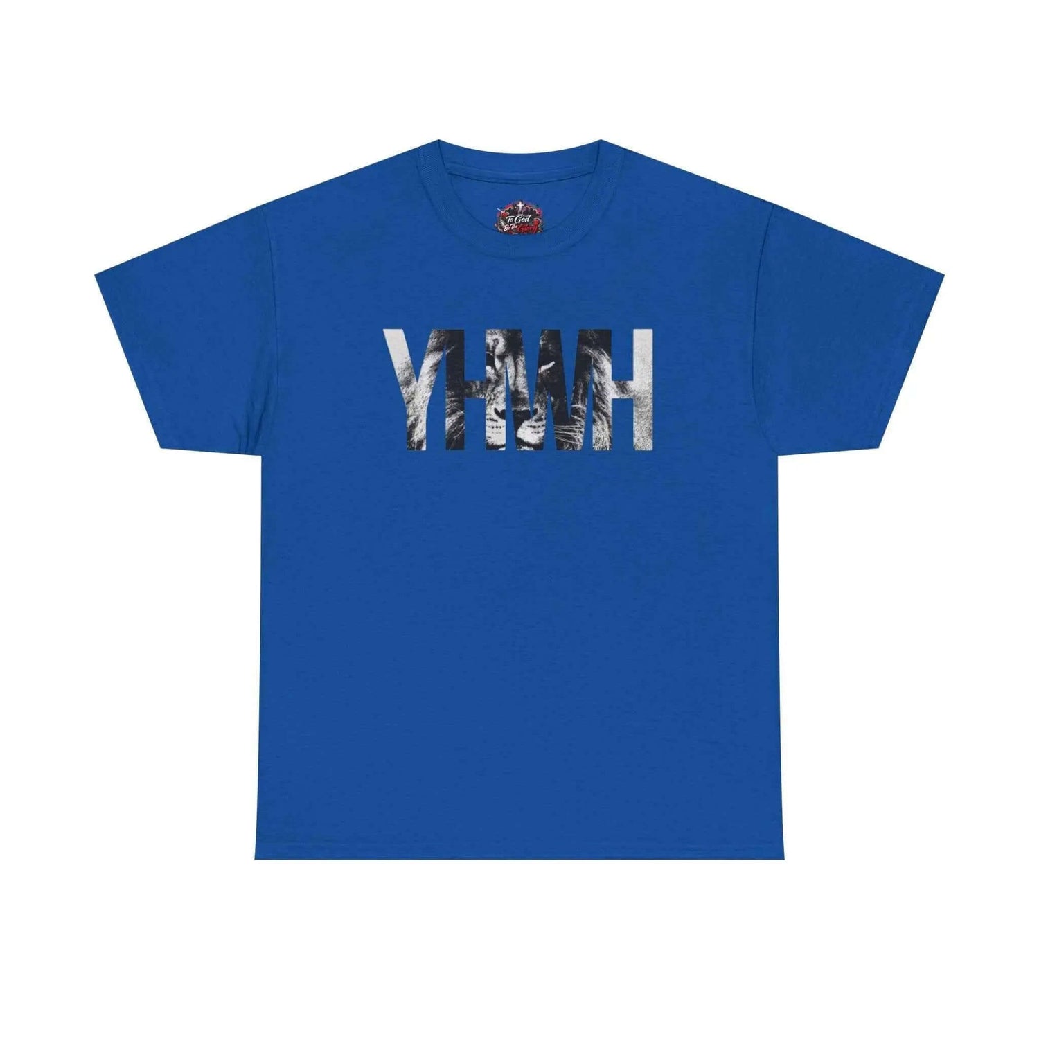 YHWH Marble Text T-Shirt — Minimalist Religious Faith Tee T-Shirt Printify Royal S