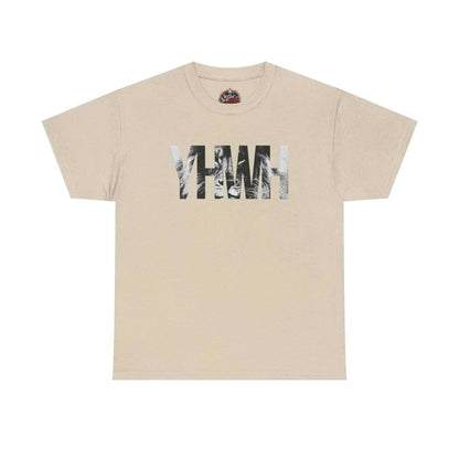 YHWH Marble Text T-Shirt — Minimalist Religious Faith Tee T-Shirt Printify Sand S