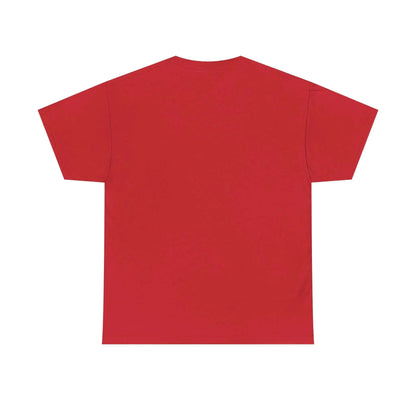 Back view of All For His Glory TShirt — Christian Faith Graphic Tee in red color.
