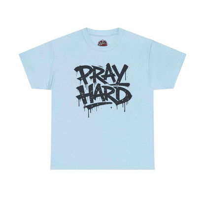Pray Hard Tee — Urban Streetwear Christian Graphic T-Shirt T-Shirt Printify Light Blue S