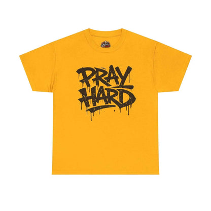 Pray Hard Tee — Urban Streetwear Christian Graphic T-Shirt T-Shirt Printify Gold S