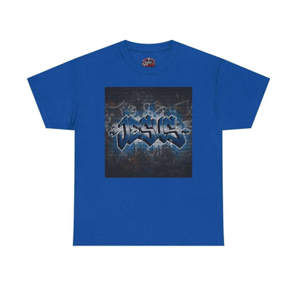 Graffiti Style Jesus Religious Tee T-Shirt Printify Royal S