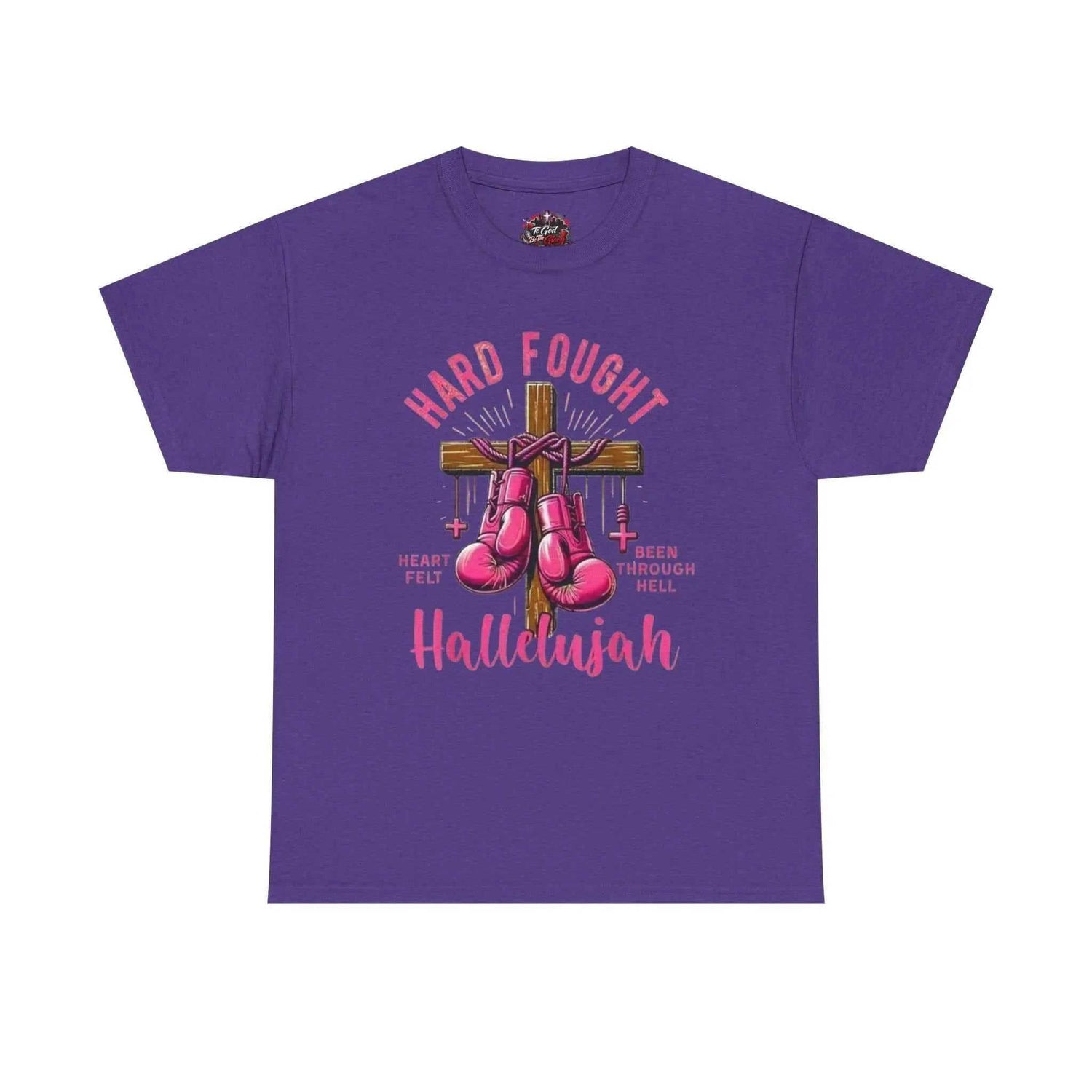 Hard fought Hallelujah Tee religious T-Shirt Printify Lilac S