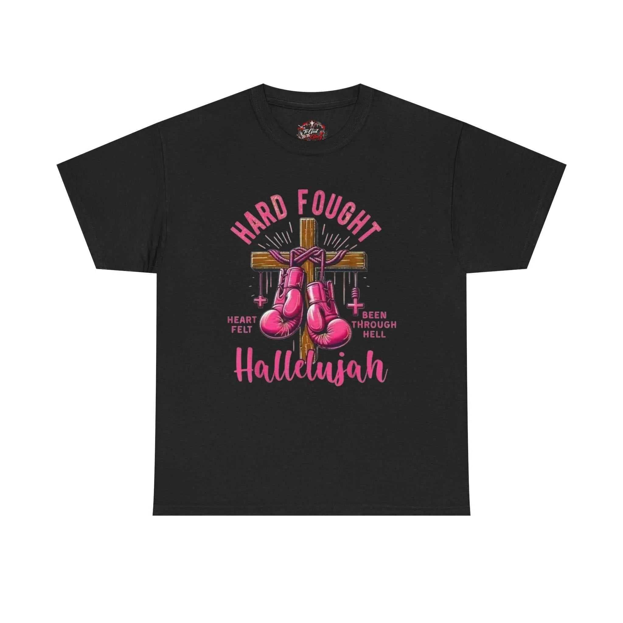 Hard fought Hallelujah Tee religious T-Shirt Printify Black S