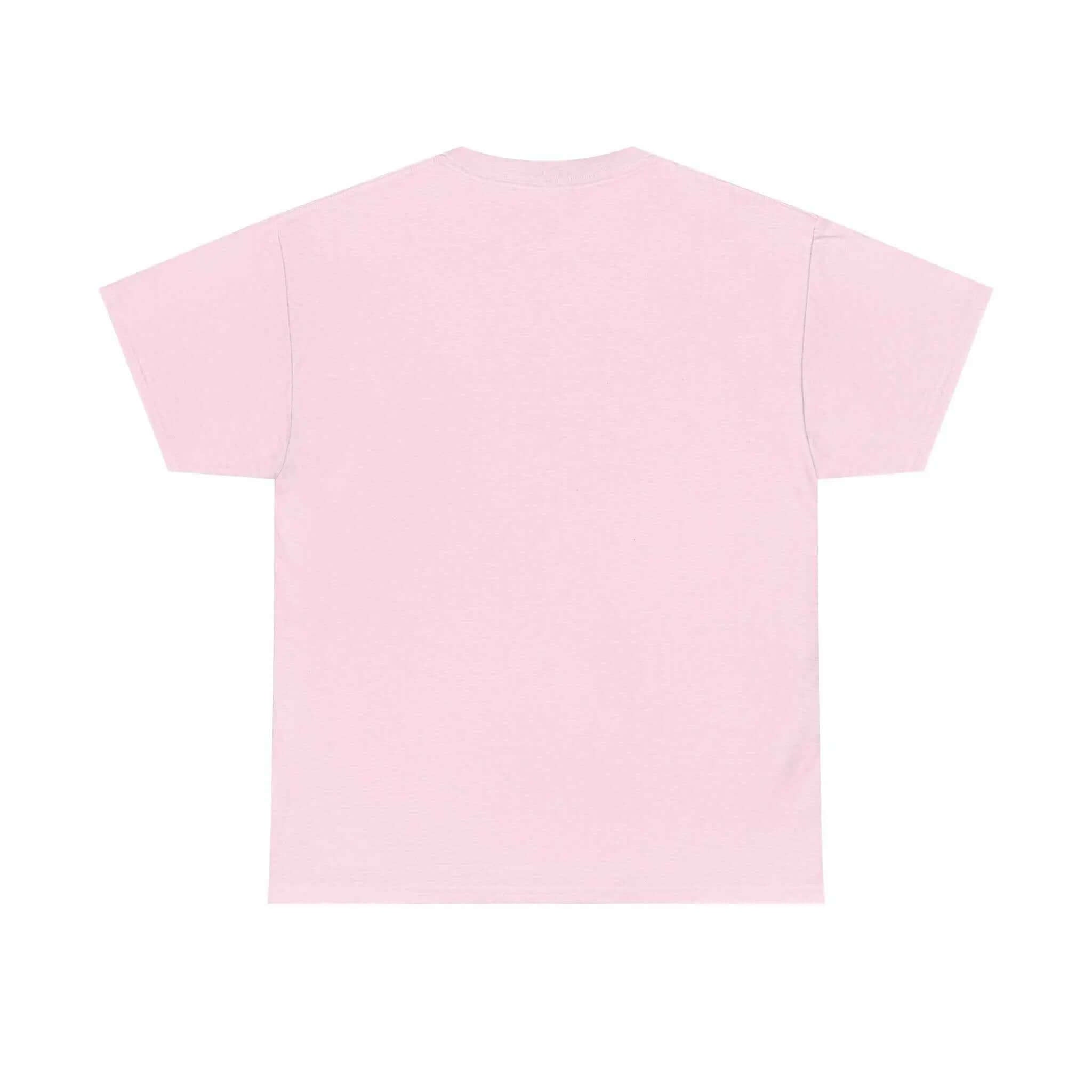 Back view of a pink Jesus Saves Graffiti T-Shirt showcasing its simple design and classic fit.