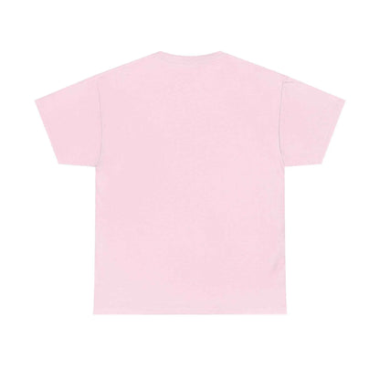 Back view of a pink Jesus Saves Graffiti T-Shirt showcasing its simple design and classic fit.