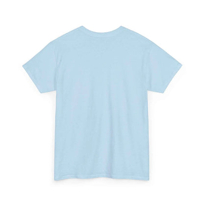 Pray Hard Tee — Urban Streetwear Christian Graphic T-Shirt back view in light blue.