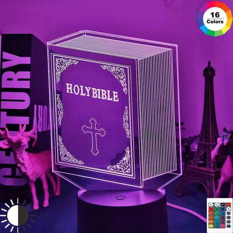 3d Optical Holy Bible Night Light To God be The Glory Creations