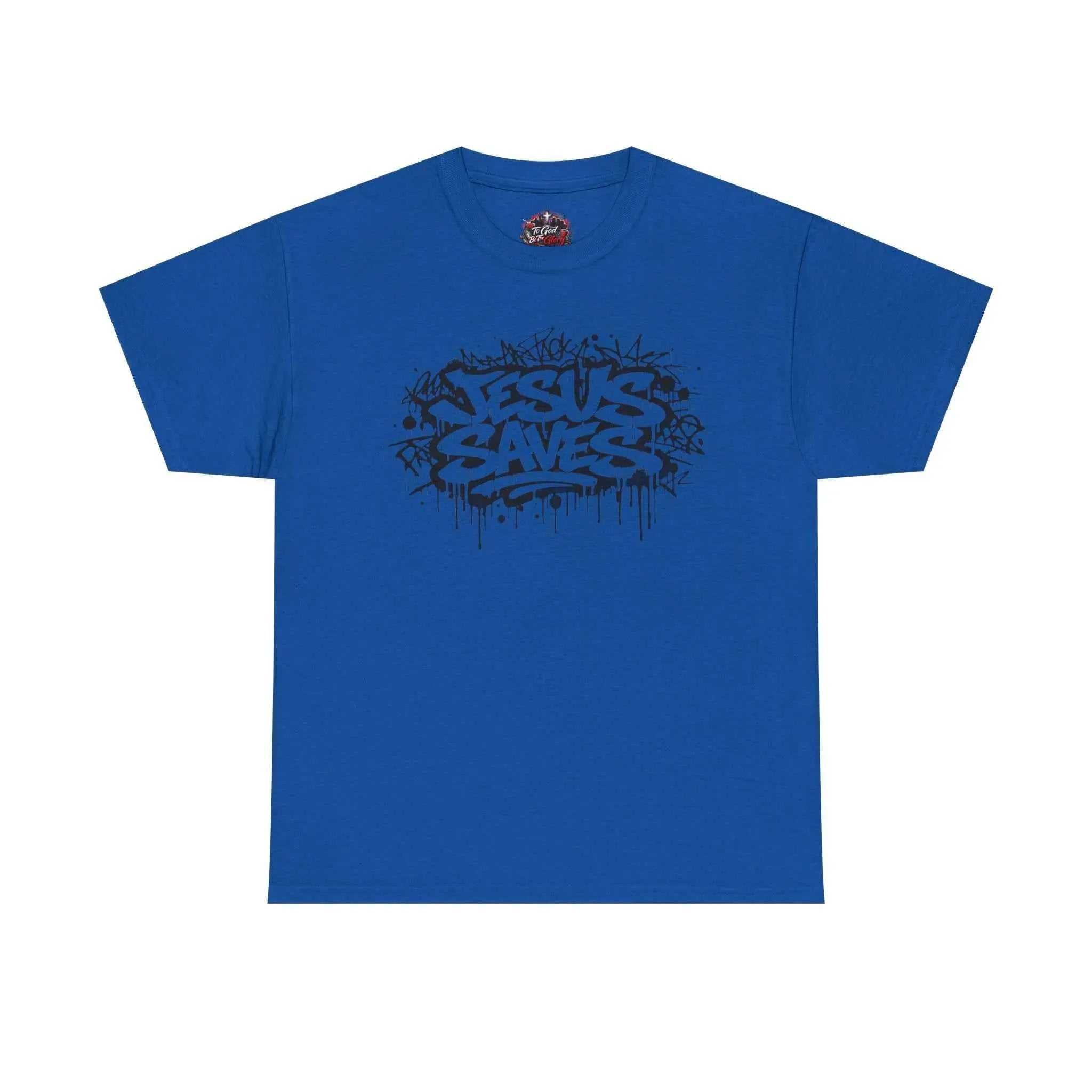 Jesus Saves Graffiti T-Shirt T-Shirt Printify Royal S