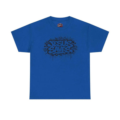 Jesus Saves Graffiti T-Shirt T-Shirt Printify Royal S