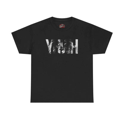 YHWH Marble Text T-Shirt — Minimalist Religious Faith Tee T-Shirt Printify Black S