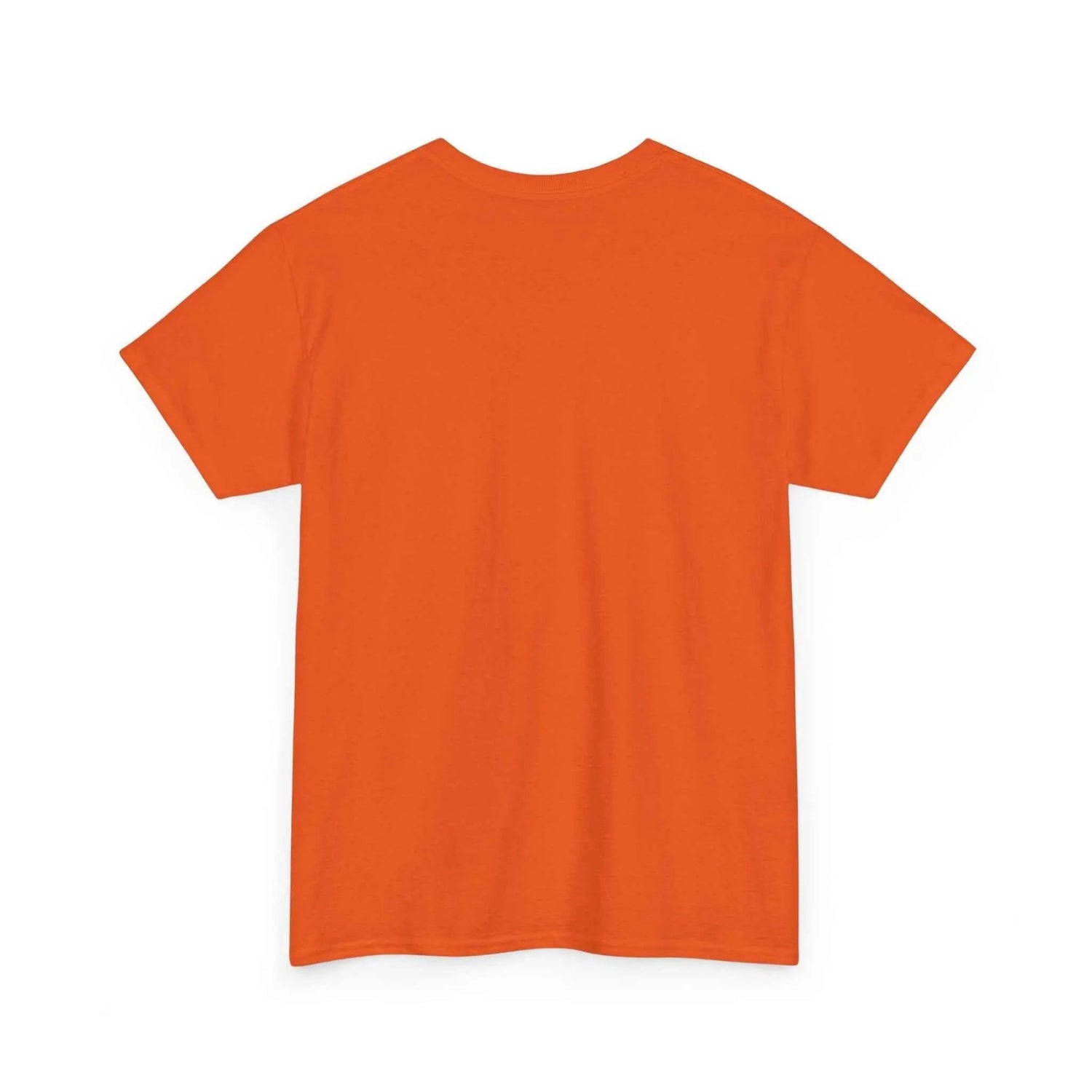 Back view of the Pray Hard Tee — Urban Streetwear Christian Graphic T-Shirt in vibrant orange.