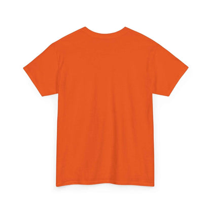 Back view of the Pray Hard Tee — Urban Streetwear Christian Graphic T-Shirt in vibrant orange.