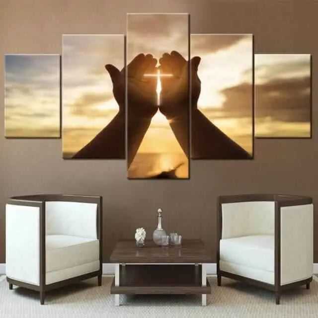 5 Pieces Cross Wall Religious Decor Art To God be The Glory Creations 30x40 30x60 30x80cm A