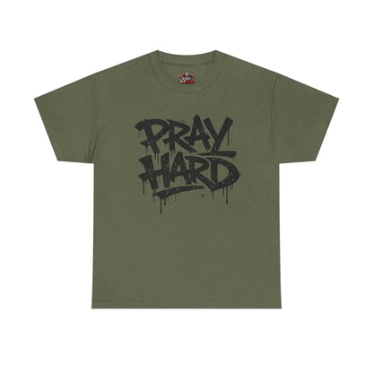 Pray Hard Tee — Urban Streetwear Christian Graphic T-Shirt T-Shirt Printify Military Green S