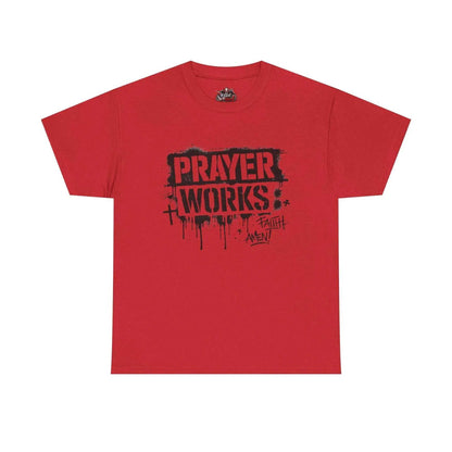 Prayer Works T‑Shirt — Faith Graphic Tee ("Prayer Works") T-Shirt Printify Red S