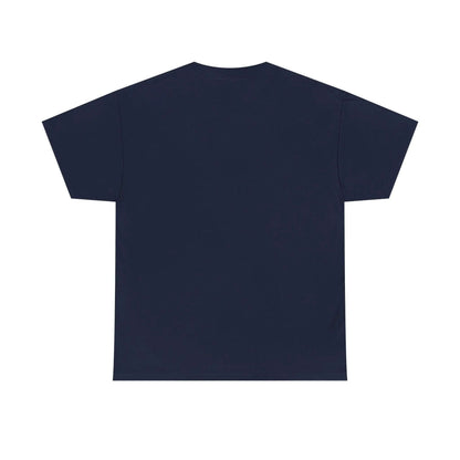 Back view of the Graffiti Style Jesus Religious Tee in navy color, showcasing its unique design and trendy look.