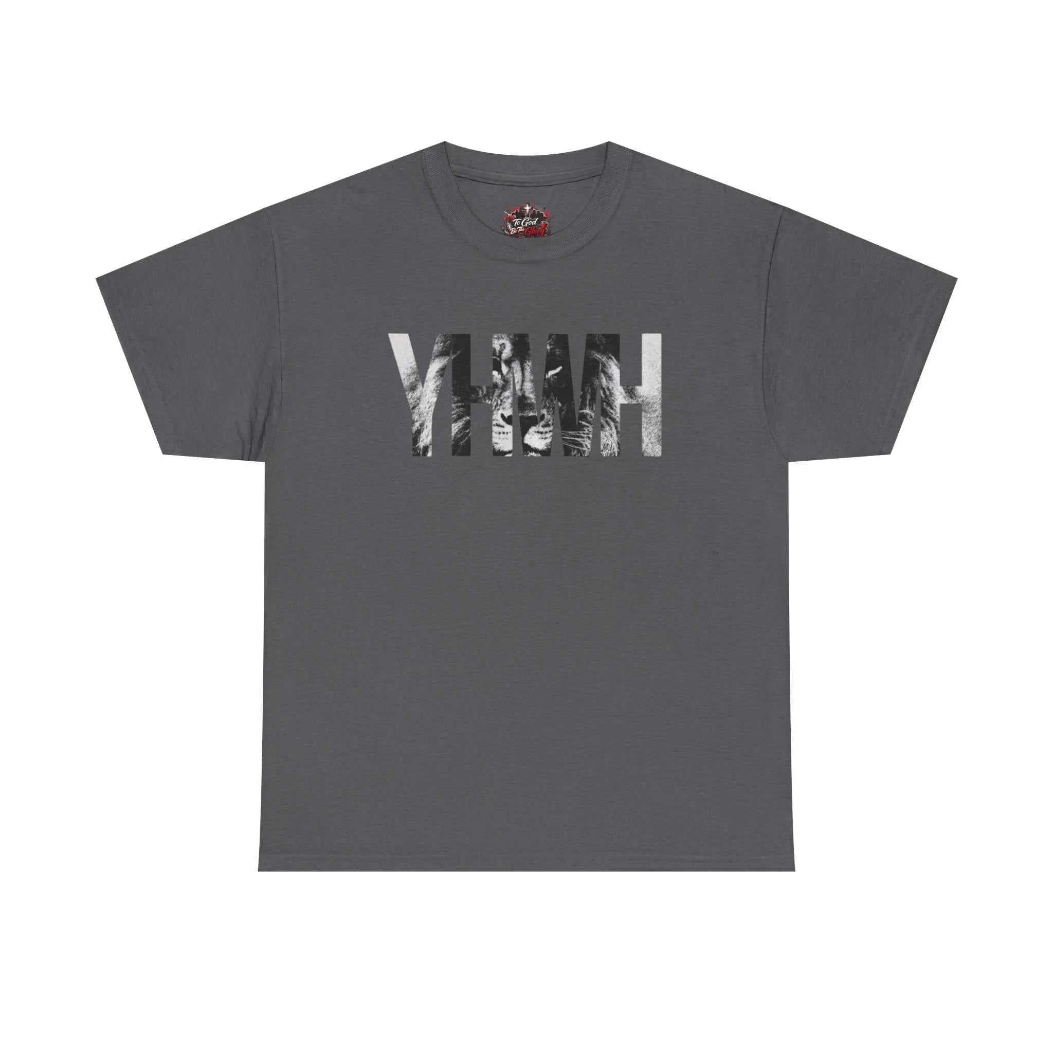 YHWH Marble Text T-Shirt — Minimalist Religious Faith Tee T-Shirt Printify Charcoal S