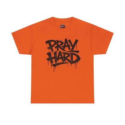 Pray Hard Tee — Urban Streetwear Christian Graphic T-Shirt T-Shirt Printify Orange S