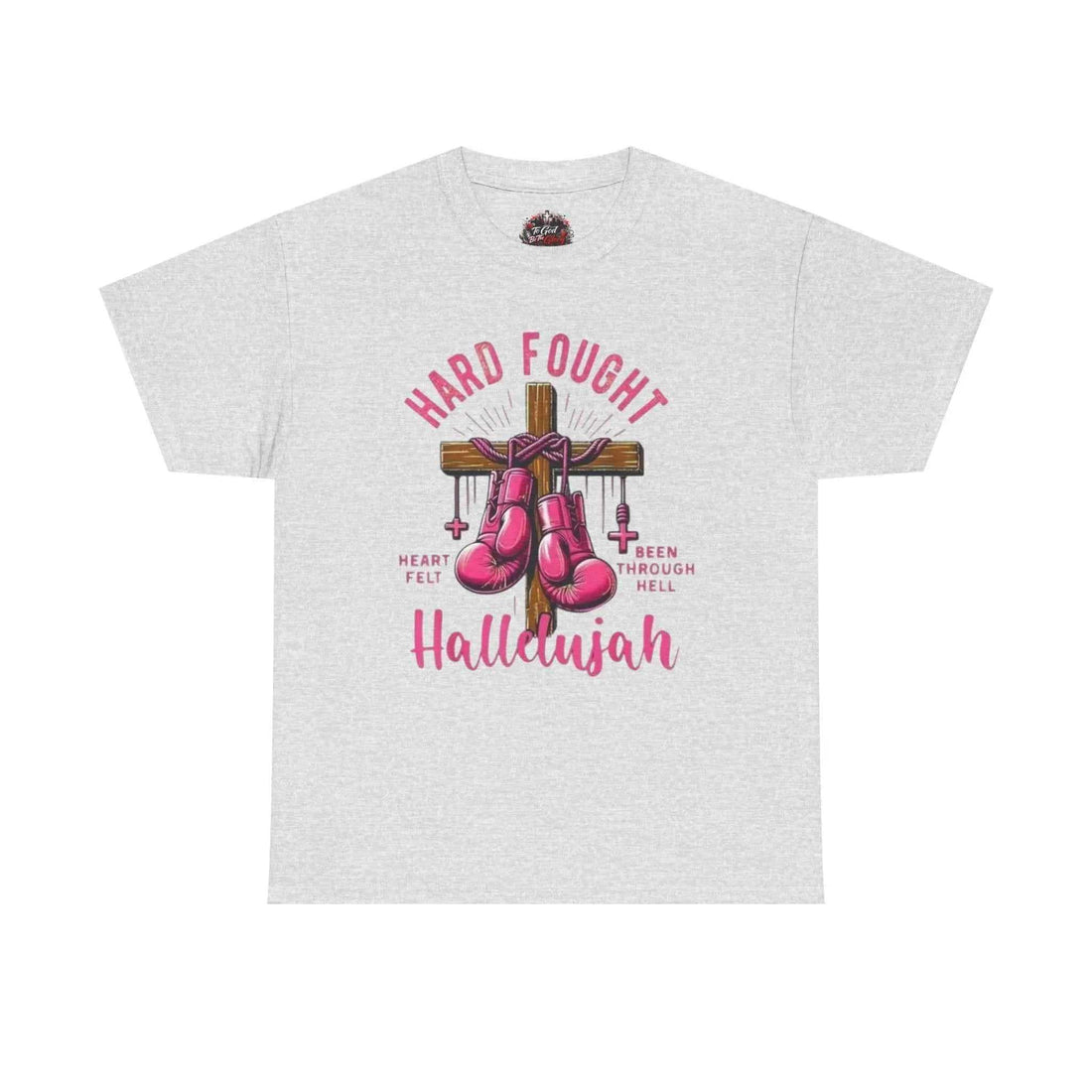 Hard fought Hallelujah Tee religious T-Shirt Printify Ash S