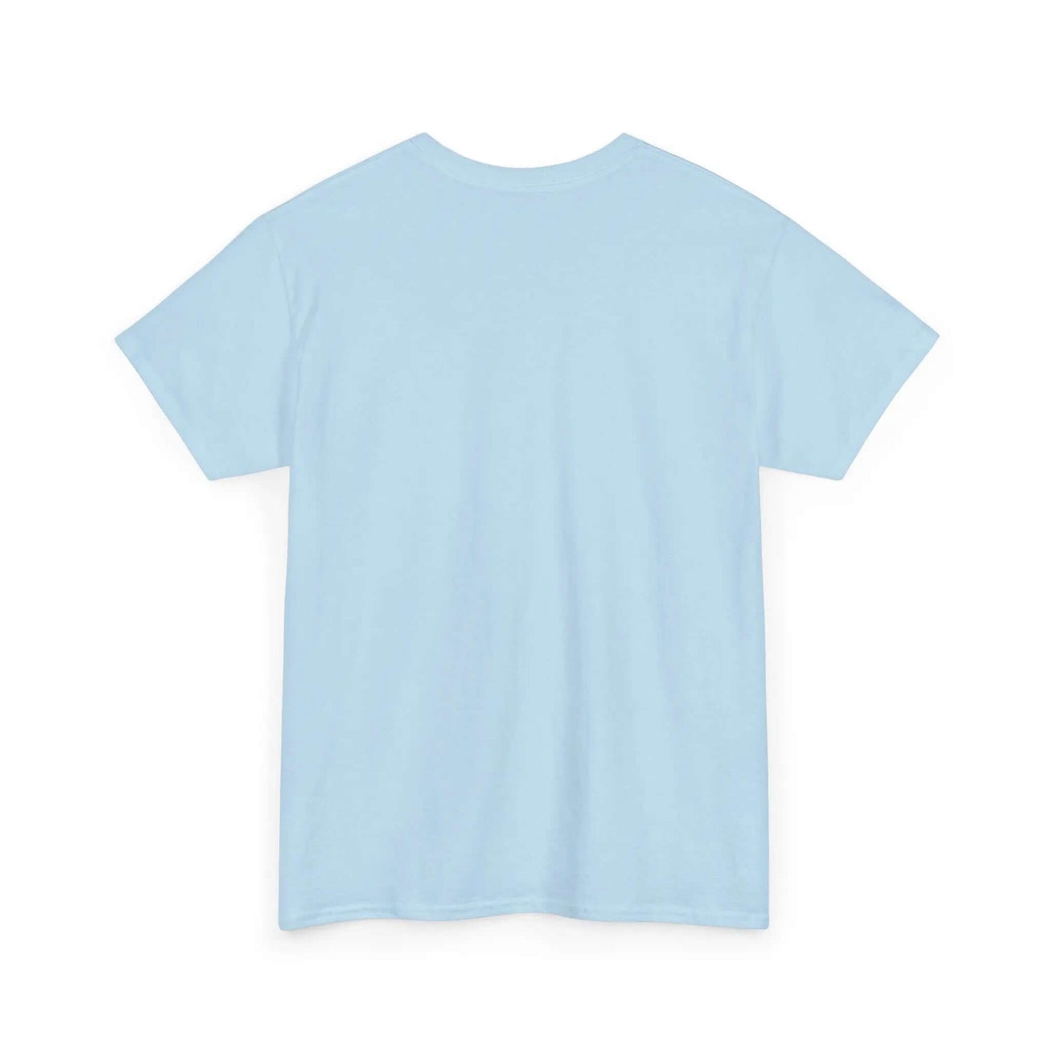Back view of All For His Glory TShirt — Christian Faith Graphic Tee in soft light blue color.