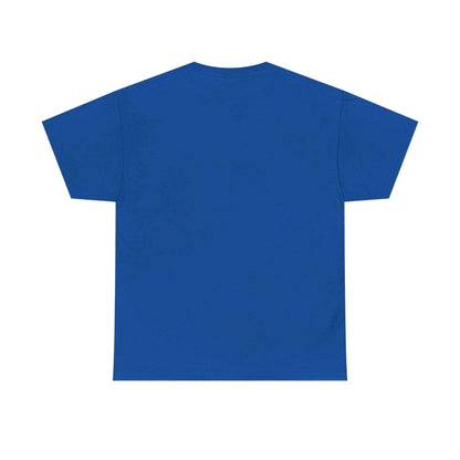 Back view of the Pray Hard Tee — Urban Streetwear Christian Graphic T-Shirt in vibrant blue color.
