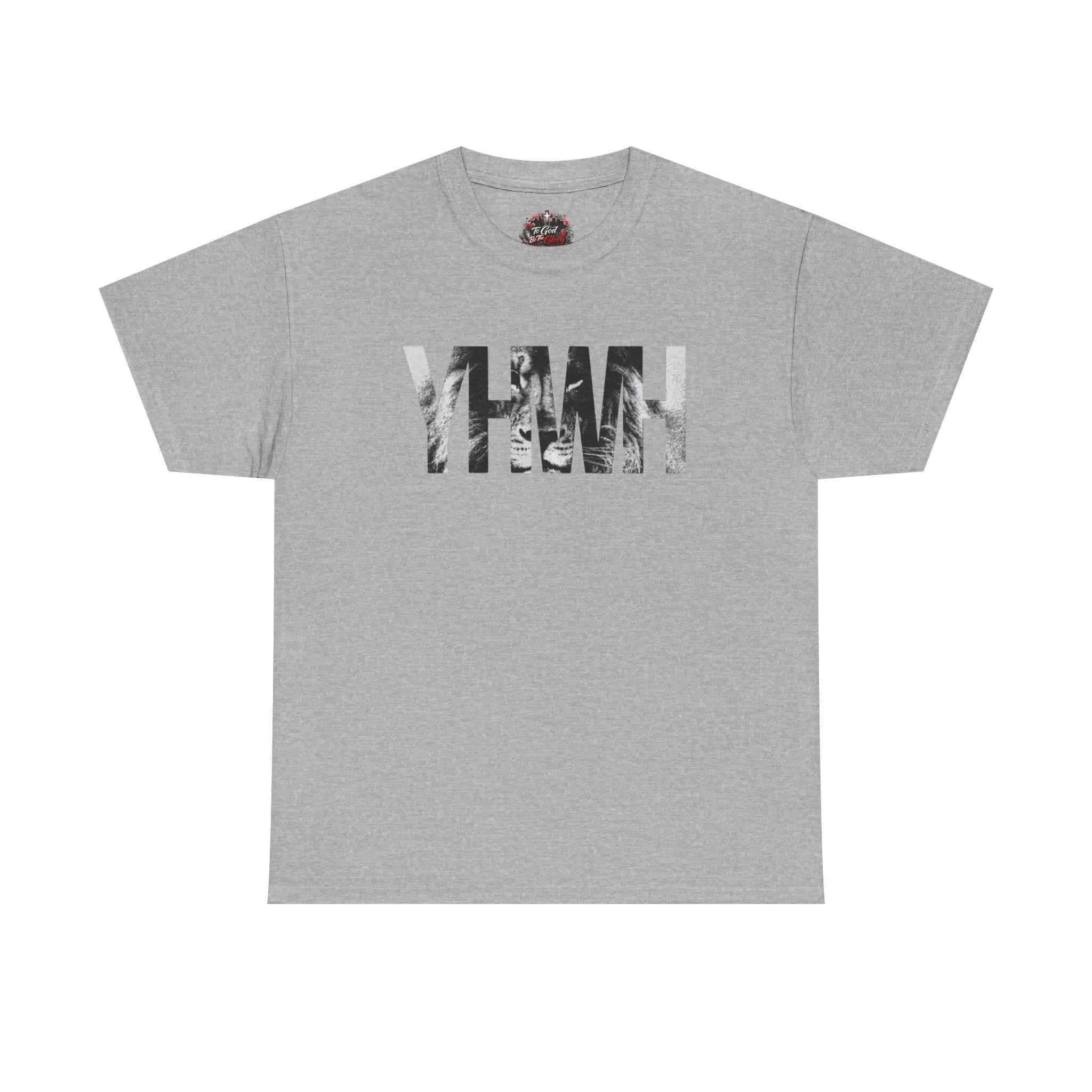 YHWH Marble Text T-Shirt — Minimalist Religious Faith Tee T-Shirt Printify Sport Grey S