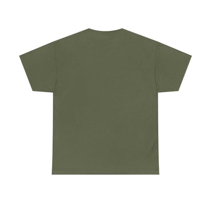 Back view of All For His Glory TShirt — Christian Faith Graphic Tee in olive green.