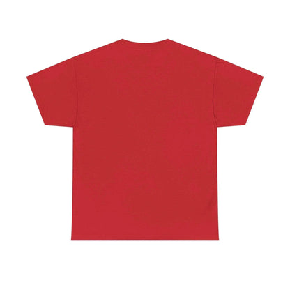 Pray Hard Tee — Urban Streetwear Christian Graphic T-Shirt in vibrant red color, showcasing the back design.