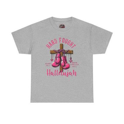 Hard fought Hallelujah Tee religious T-Shirt Printify Sport Grey S