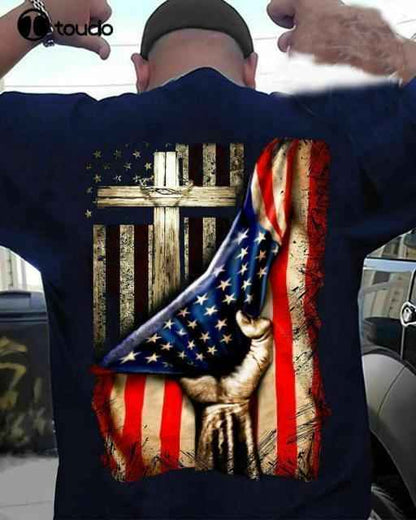 American Flag T-Shirt patriotic T-shirt To God be The Glory Creations S 2