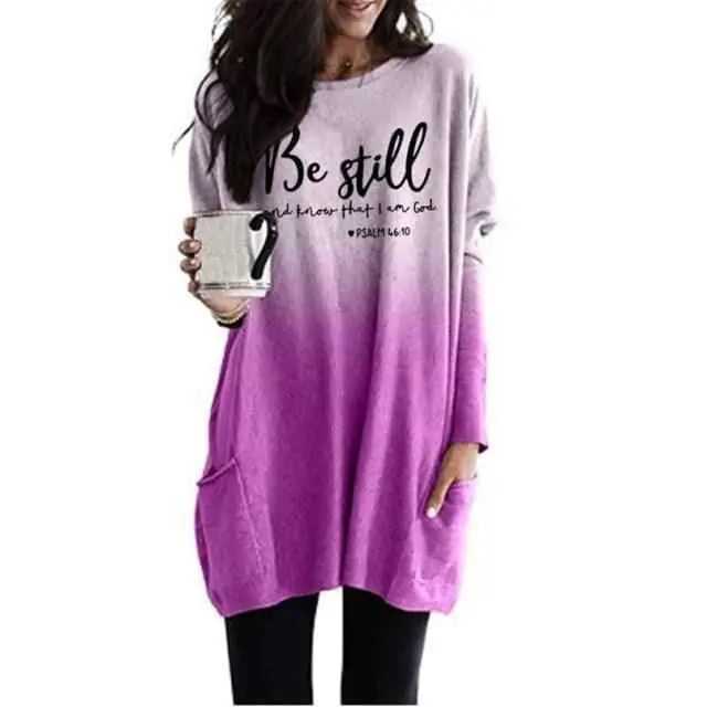 Be Still Dress comfortable for women Womens Sweatshirts To God be The Glory Creations Purple S Cotton