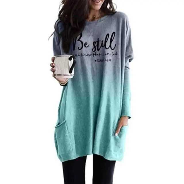 Be Still Dress comfortable for women Womens Sweatshirts To God be The Glory Creations Blue 4XL Cotton