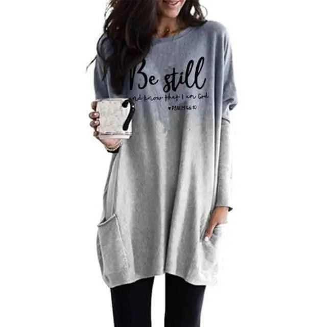 Be Still Dress comfortable for women Womens Sweatshirts To God be The Glory Creations Grey S Cotton