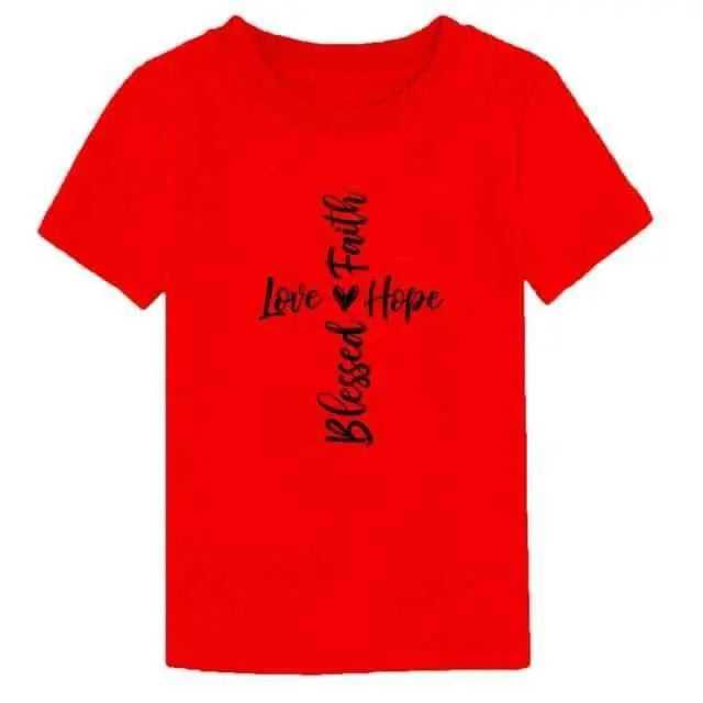 Blessed T Shirt for Kids Comfortable T-shirt To God be The Glory Creations Red-B M-110CM Kids