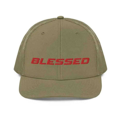 Blessed Trucker Cap religious unisex hat To God be The Glory Creations Loden Unisex