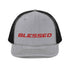 Blessed Trucker Cap religious unisex hat To God be The Glory Creations Heather Grey / Black Unisex