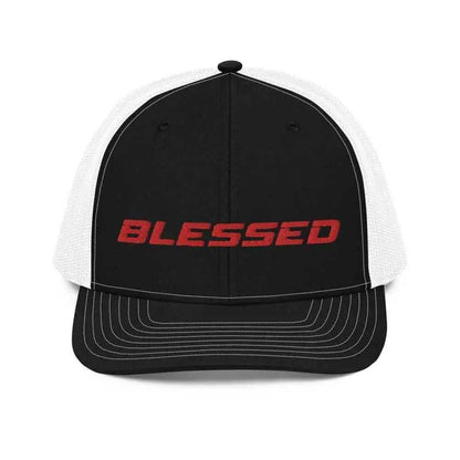 Blessed Trucker Cap religious unisex hat To God be The Glory Creations Black / White Unisex
