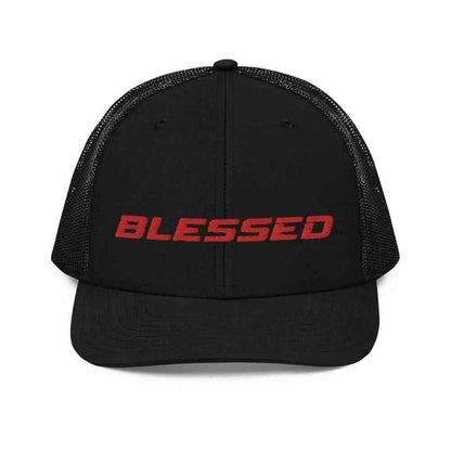 Blessed Trucker Cap religious unisex hat To God be The Glory Creations Black Unisex