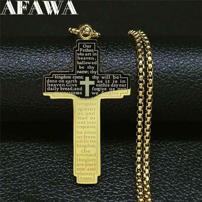 Christian Cross Stainless Steel necklace To God be The Glory Creations
