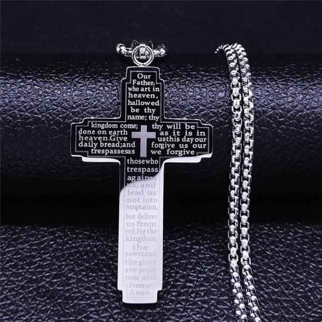 Christian Cross Stainless Steel necklace To God be The Glory Creations 60CM BOX SR