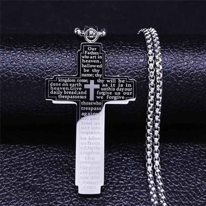 Christian Cross Stainless Steel necklace To God be The Glory Creations 60CM BOX SR