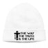Christian Faith Cross Outdoor Beanie Hats hat To God be The Glory Creations white One Size Unisex