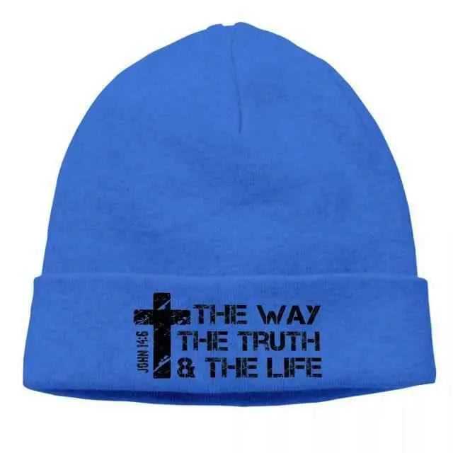 Christian Faith Cross Outdoor Beanie Hats hat To God be The Glory Creations Blue One Size Unisex