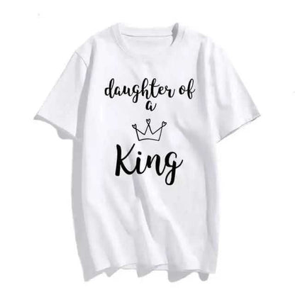 Christian T-Shirt Daughter of The King Letter Print T-shirt To God be The Glory Creations