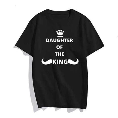 Christian T-Shirt Daughter of The King Letter Print T-shirt To God be The Glory Creations Black-3459 S Females